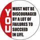コトワザステッカー 七転八倒 YOU MUST NOT BE DISCOURAGED… 防水加工 PS-012
