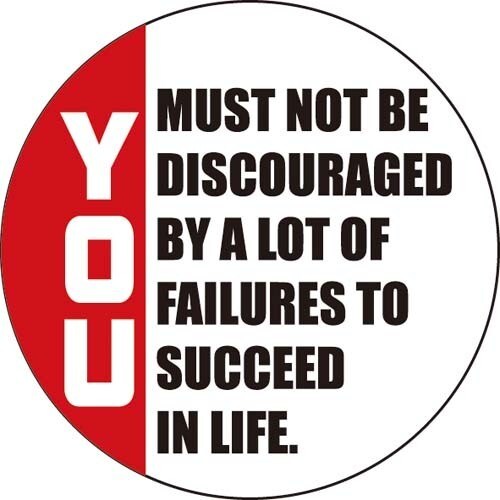 コトワザステッカー 七転八倒 YOU MUST NOT BE DISCOURAGED… 防水加工 PS-012