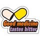 コトワザステッカー 良薬口に苦し Good medicine tastes bitter 防水加工 PS-013
