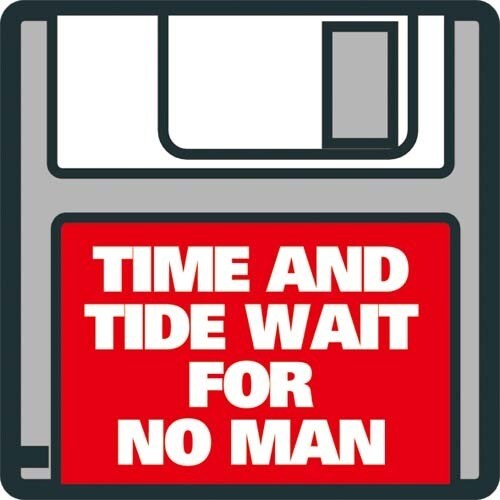 コトワザステッカー 時間は誰も待ってくれない TIME AND TIDE WAIT FOR NO MAN PS-053