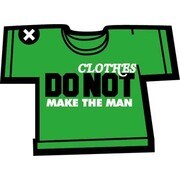 コトワザステッカー 衣服は人をつくらず CLOTHES DO NOT MAKE THE MAN PS-064