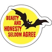 コトワザステッカー 美貌と正直はめったに一致しない BEAUTY AND HONESTY SELDOM AGREE PS-066