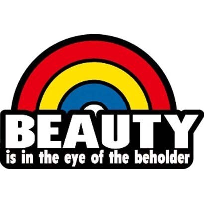 コトワザステッカー 美は見る人の目の中にある BEAUTY is in the eye of the beholder 防水加工 PS-071