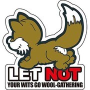 コトワザステッカー とりとめのない事を考えるな LET NOT YOUR WITS GO WOOL-GATHERING 防水加工 PS-073