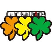 コトワザステッカー 二度ある事は三度ある NEVER TWICE WITH OUT 3 TIMES 防水加工 PS-074