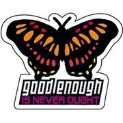 コトワザステッカー すべてのものに十分はない good enough IS NEVER OUGHT 防水加工 PS-095