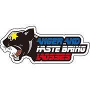 コトワザステッカー 猛獣 短気は損気 ANGER AND HASTE BRING LAOSSES 防水加工 PS-100