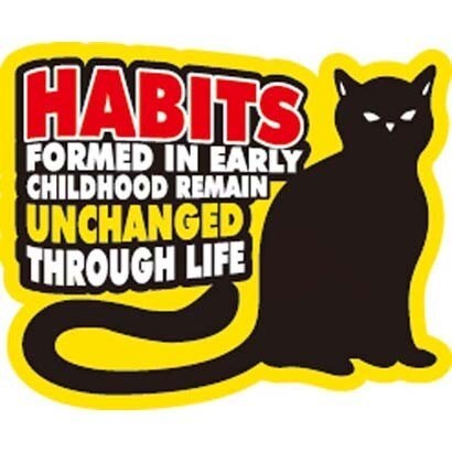 コトワザステッカー 三つ子の魂百まで HABITS FORMED IN EARLY CHILDHOOD… 防水加工 PS-109