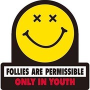 コトワザステッカー 若気の過ち FOLLIES ARE PERMISSIBLE ONLY IN YOUTH 防水加工 PS-111
