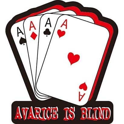 コトワザステッカー 欲に目が眩む AVARICE IS BLIND 防水加工 PS-112