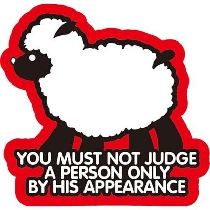 コトワザステッカー 人は見かけによらぬもの YOU MUST NOT JUDGE A PERSON… 防水加工 PS-118