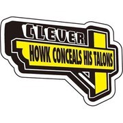 ことわざステッカー PROVERB DECAL/CLEVER HOWK CONCEALS HIS TALONS PS-170
