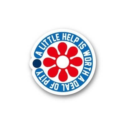 ことわざステッカー PROVERB DECAL/A LITTELE HELP IS WORTH A DEAL OF PITY PS-223