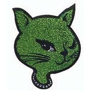 サブカルステッカー GLITTER KITTY GREEN SK-316