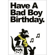 Banksyポストカード Bad Boy Birthday BKP006