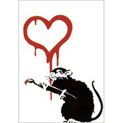 Banksyポストカード Love Rat BKP007