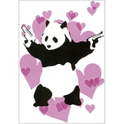 Banksyポストカード Panda Guns Pink BKP008