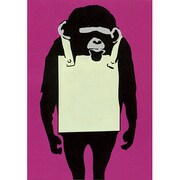 Banksyポストカード Monkey Sign BKP009