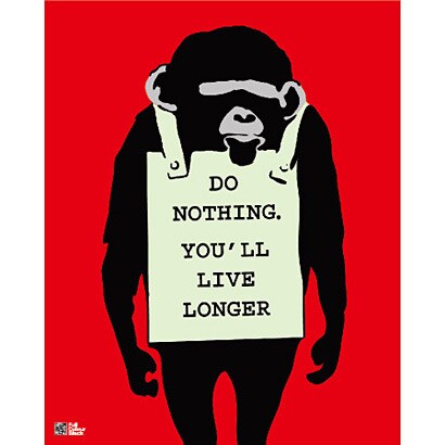 BKM007 [バンクシーミニポスター Banksy Mini Poster /Monkey Sign]