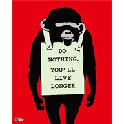 BKM007 [バンクシーミニポスター Banksy Mini Poster /Monkey Sign]
