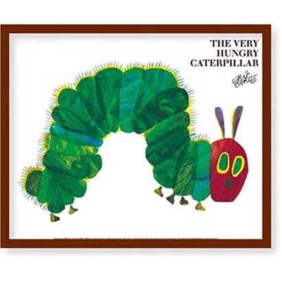FST001 [ミニポスターフレームセット ERIC CARLE はらぺこあおむし 茶]