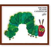 FST001 [ミニポスターフレームセット ERIC CARLE はらぺこあおむし 茶]