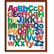 FST010 [ミニポスターフレームセット ERIC CARLE Alphabets 茶]