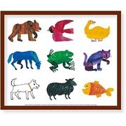 FST013 [ミニポスターフレームセット ERIC CARLE Animals 茶]