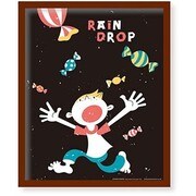 FST106 [ミニポスターフレームセット FLIP ILLUSTRATION Rain Drop  茶]