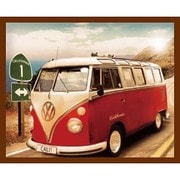 FST-124 [ミニポスター×フレームセット CALIFORNIAN CAMPER 茶]
