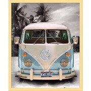 FST-129 [ミニポスター×フレームセット CALIFORNIAN CAMPER ビーチ ナチュラル]