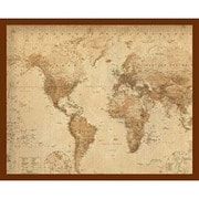 FST-145 [ミニポスター×フレームセット WORLD MAP/ye olde 茶]