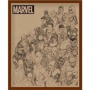 FST-154 [ミニポスター×フレームセット MARVEL Rough Heroes 茶]