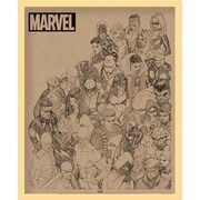 FST-156 [ミニポスター×フレームセット MARVEL Rough Heroes ナチュラル]
