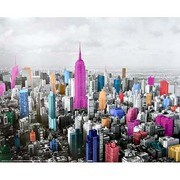 MP402 [輸入ミニポスター MANHATTAN  coloured skyline]
