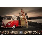 MP417 [輸入ミニポスター VW CAMPER  kombi surfboard]