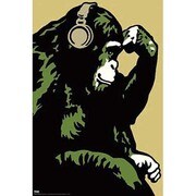 S1624 [Sイラストポスター STEEZ MONKEY THINKER]