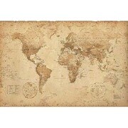 S1627 [Sイラストポスター WORLD MAP ye olde]