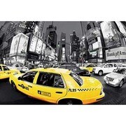 S1668 [Sイラストポスター RUSH HOUR TIMES SQUARE Yellow Cabs]