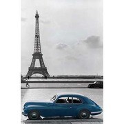 S1669 [Sイラストポスター LA VOITURE BLEUE]