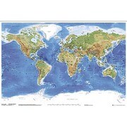S1739 [Sイラストポスター PLANETARY VISIONS physical map of the world]