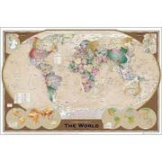 S1740 [Sイラストポスター WORLD MAP tripel projection]