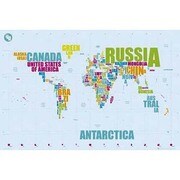 S1822 [Sイラストポスター WORLD MAP in words]