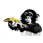 S1826 [Sイラストポスター MONKEY banana]