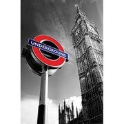 S1838 [Sイラストポスター BIG BEN and UNDERGROUND SIGN]