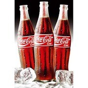 S1864 [Sイラストポスター COCA COLA 3 bottles ice]