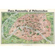 S1997 [Sイラストポスター ART NOUVEAU PARIS MAP 1920]
