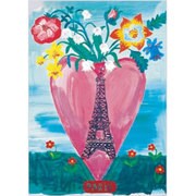 ポストカード Eiffel Tower with pink Heart Fun (5-3) CP2613