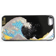 I5-MK0-001 [iPhone5用カバー 高盛り蒔絵 波裏富士（黒）]