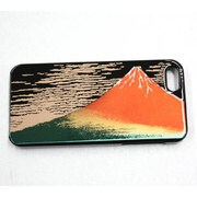 I5-MK0-002 [iPhone5用カバー 高盛り蒔絵 赤富士（黒）]